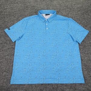 Sunday Swagger Polo Shirt Mens 3XL Blue Splatter Print Performance Golf Stretch
